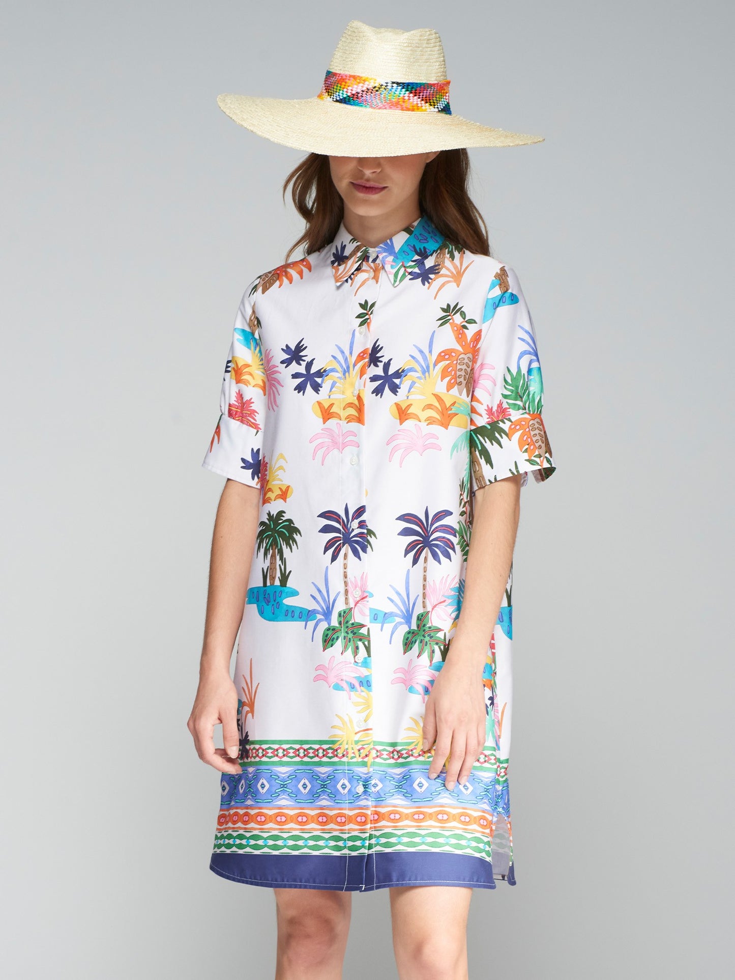 HESTER SHIRT DRESS - MULTI PALM
