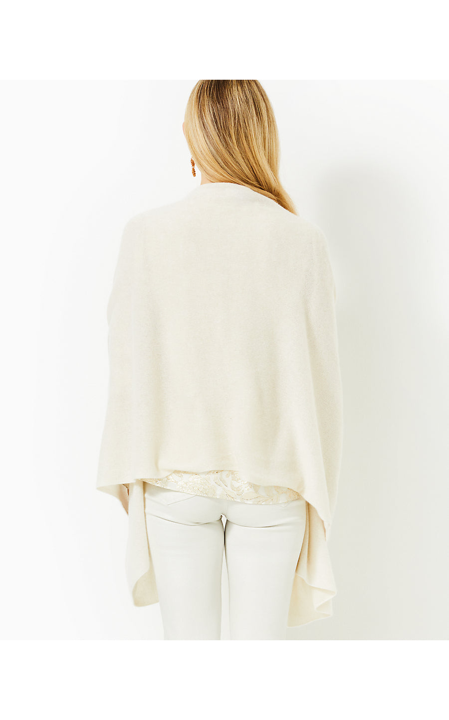 LANELLE CASHMERE WRAP - COCONUT METALLIC