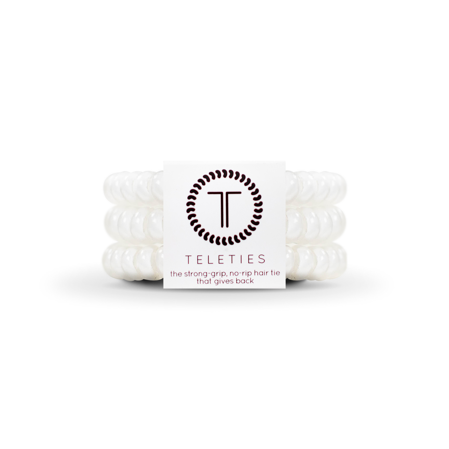 TELETIES - Spiral Hair Coils | Small | Coconut White Hair Ties: Small