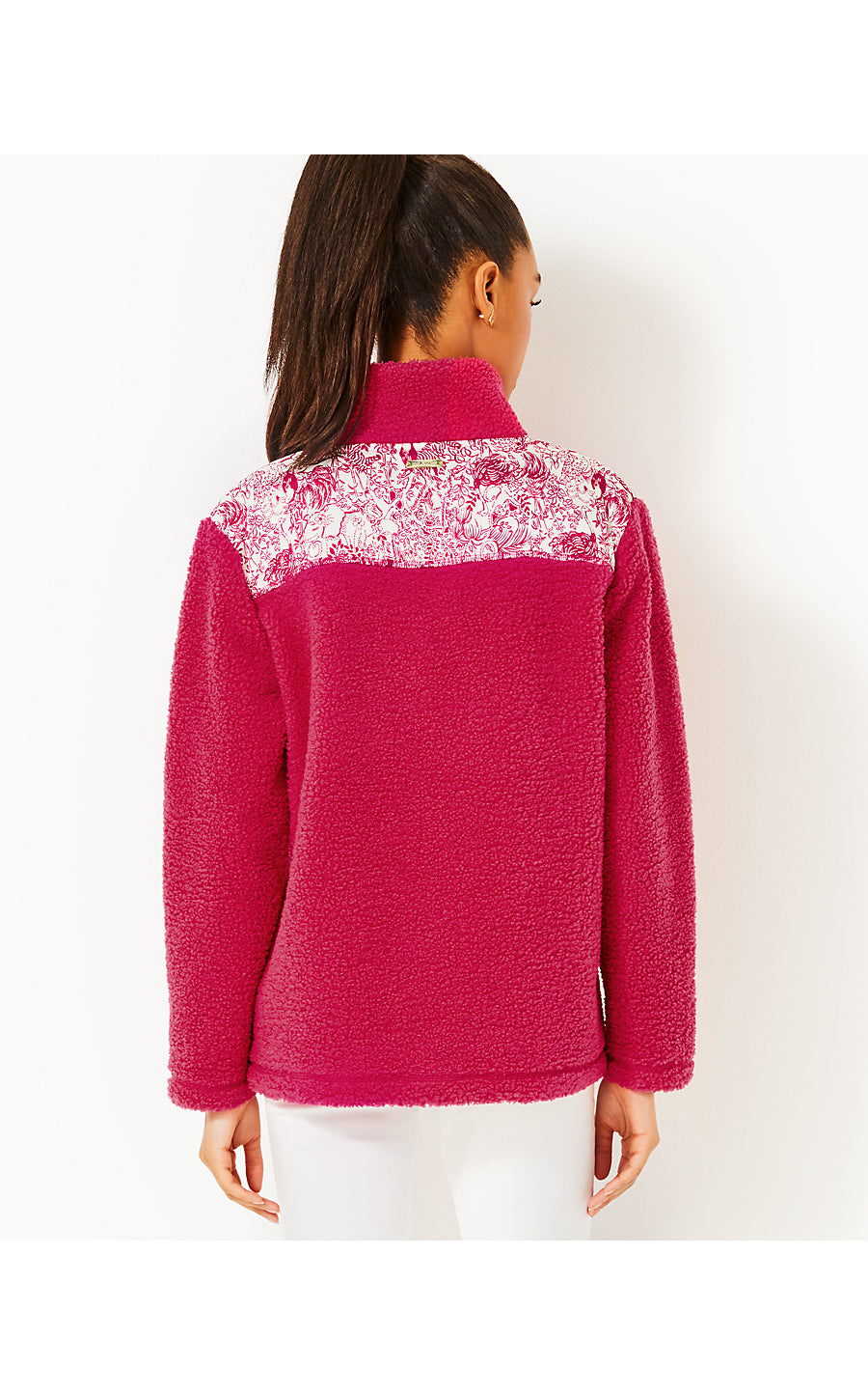 WALLEN SHERPA HALF ZIP - RASPBERRY ROUGE