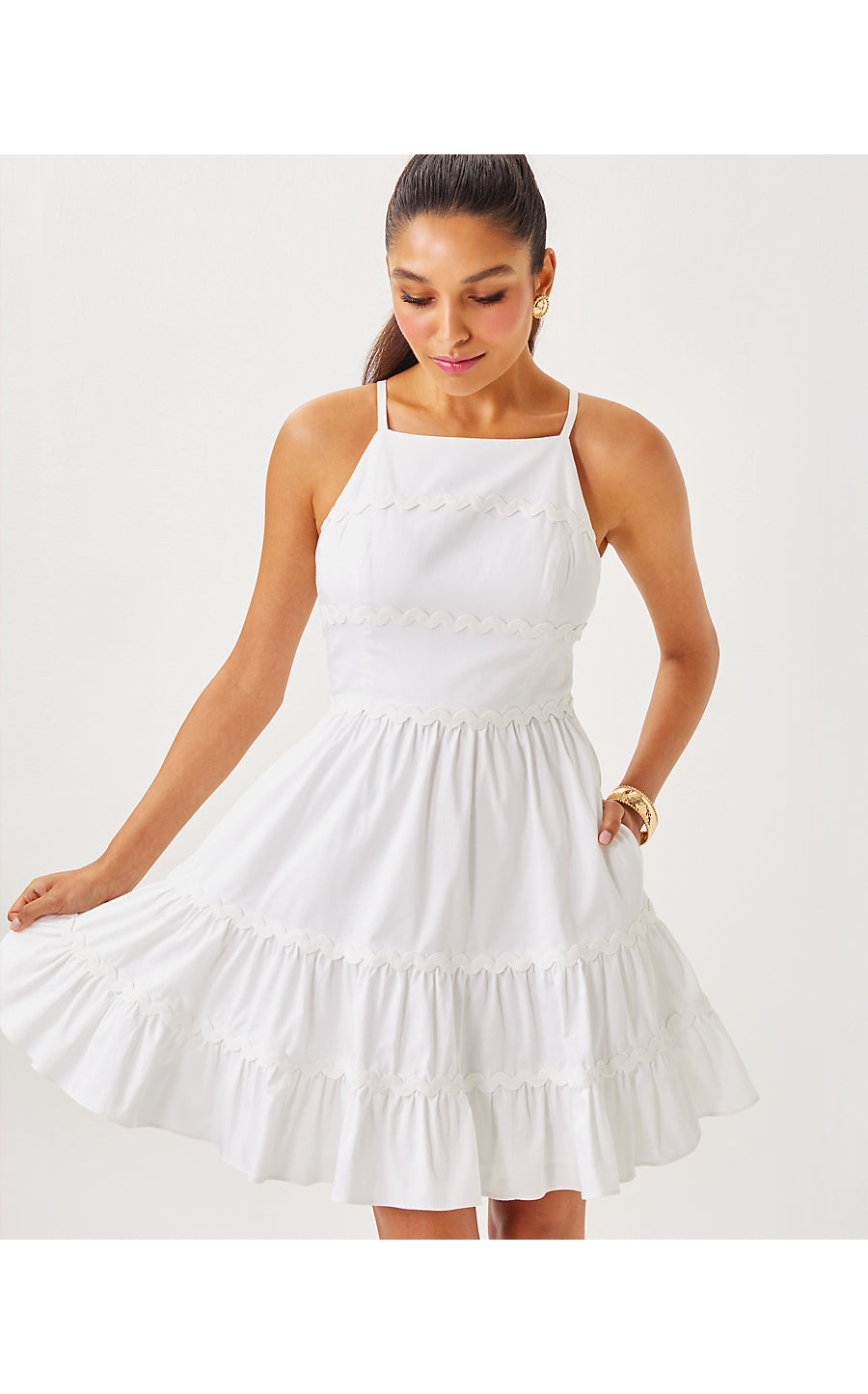 ANGELYNN STRETCH DRESS - RESORT WHITE