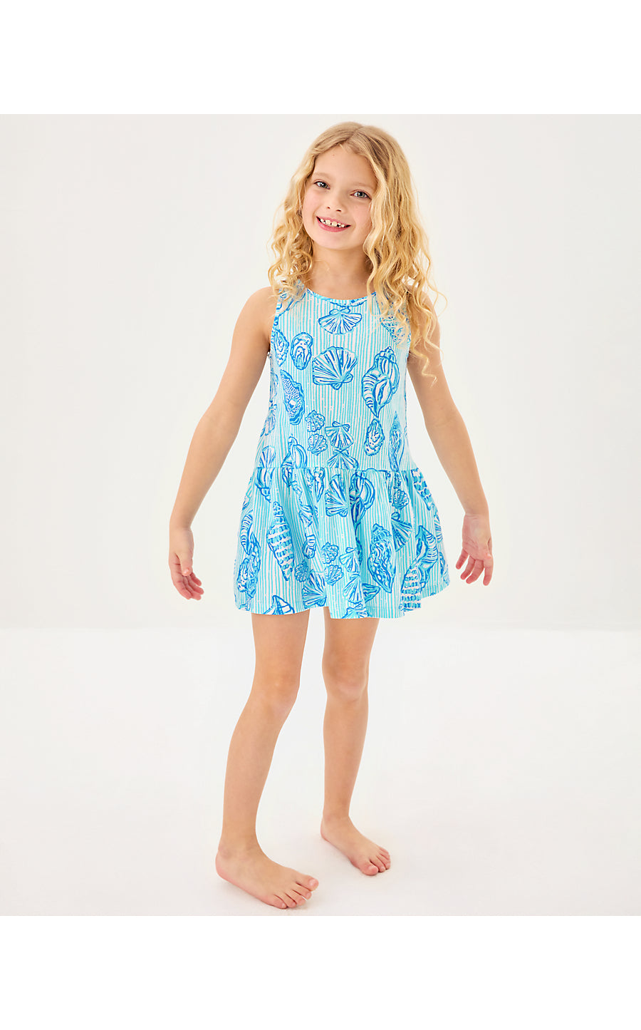 MINI DIXI DRESS - FRESH WATER BLUE - COOL AS SHELL