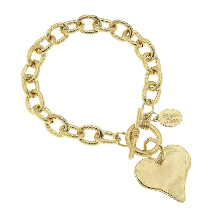 GOLD HEART TOGGLE NECKLACE