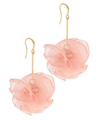 Flower Chiffon Earrings -Soft Pink