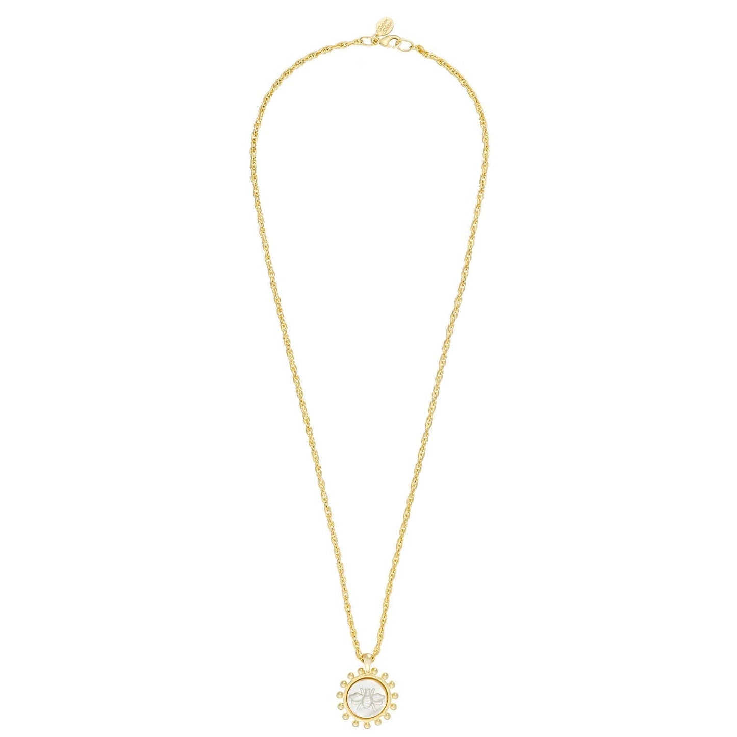 Sophie Long Engraved Bee Necklace