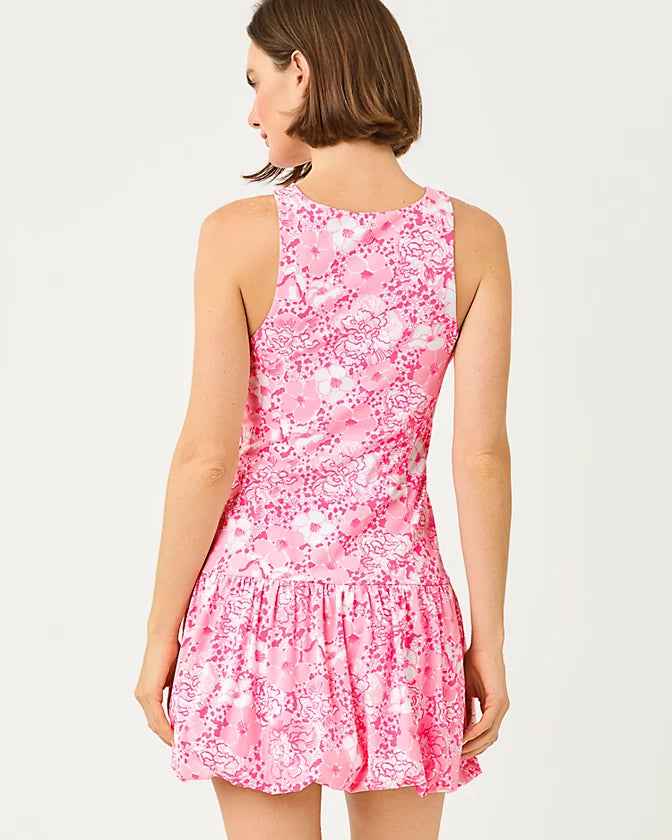 DELVENIE BUBBLE HEM DRESS - CONCH SHELL PINK - BURST OF JOY