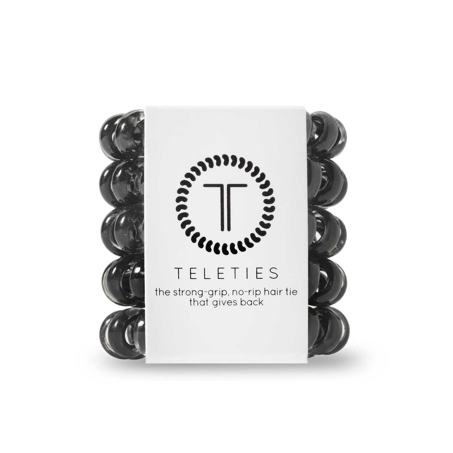 TELETIES - Spiral Hair Coils | Tiny | Jet Black Hair Ties