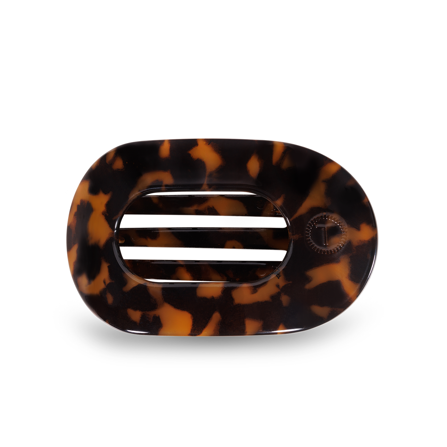 TELETIES - Round Flat Hair Clip | Small | Tortoise