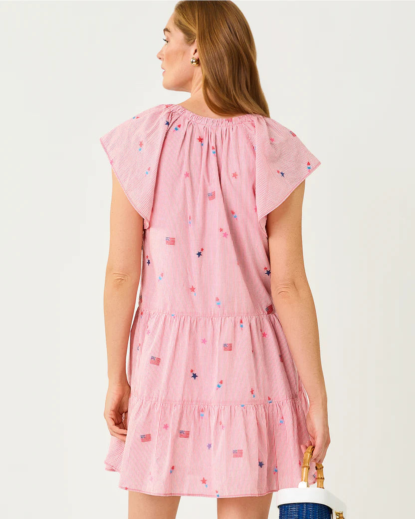NORELLA DRESS-PARADISE PUNCH-ITS A 250TH CELEBRATION STRIP