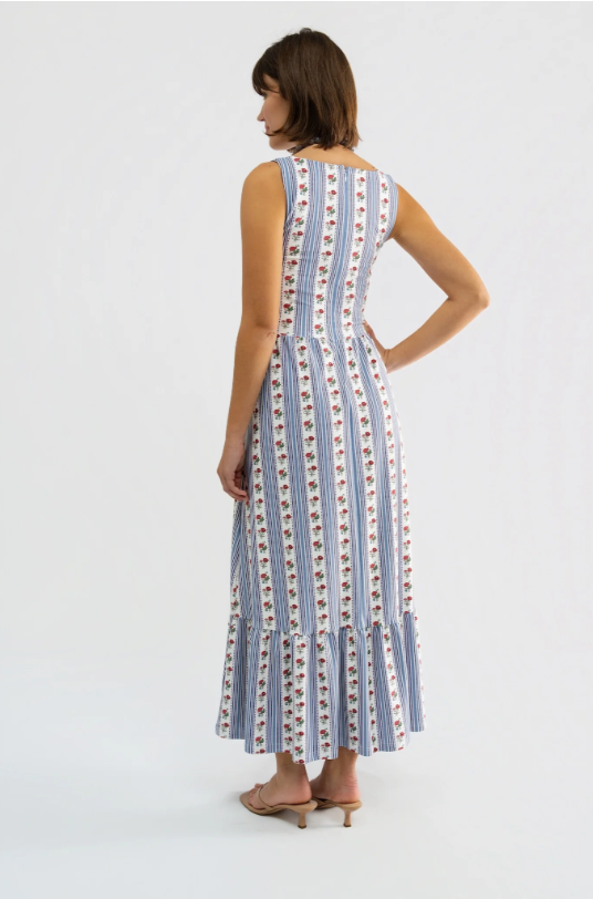Bernadette Dress - Field Flower Stripe