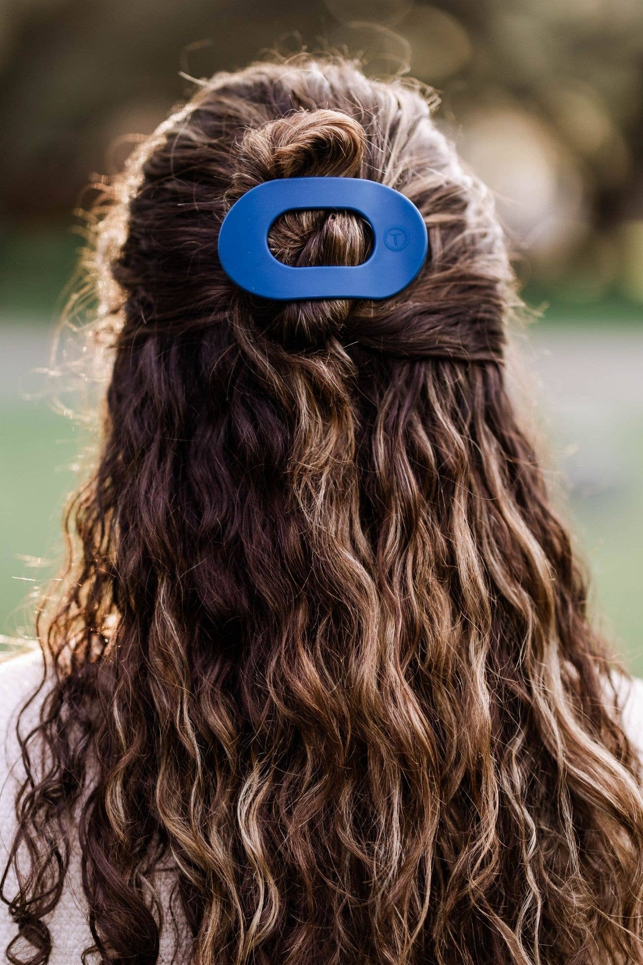 TELETIES - Round Flat Hair Clip | Small | Midnight Rain