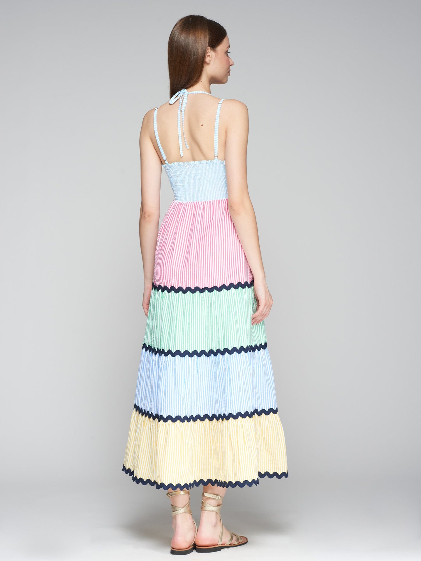 KALLY DRESS - RAYAS AZUL
