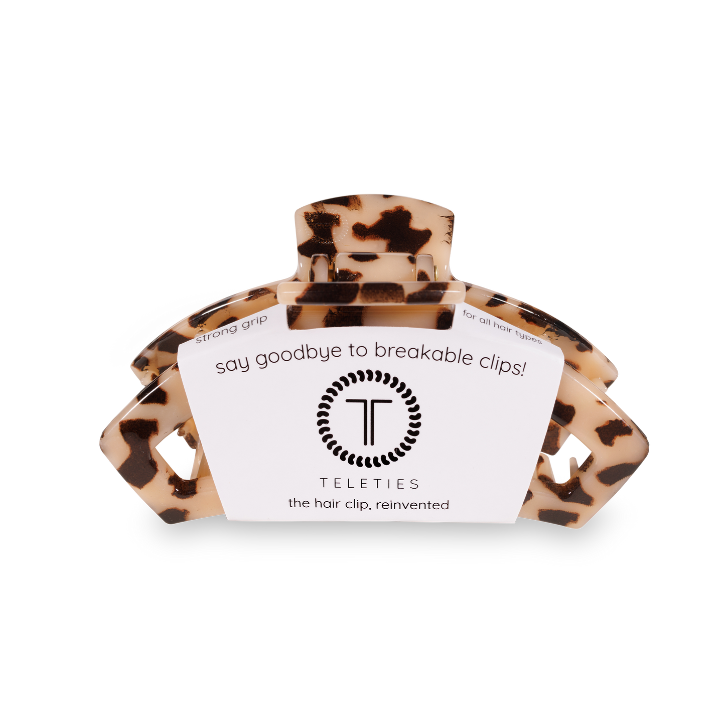 TELETIES - Open Hair Clip | Medium | Blonde Tortoise