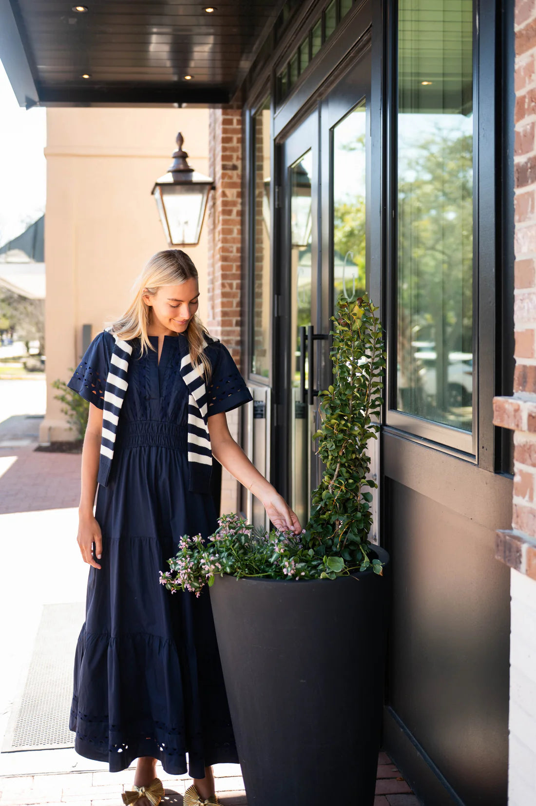 CINCHED WAIST MIDI DRESS - RIC RAC