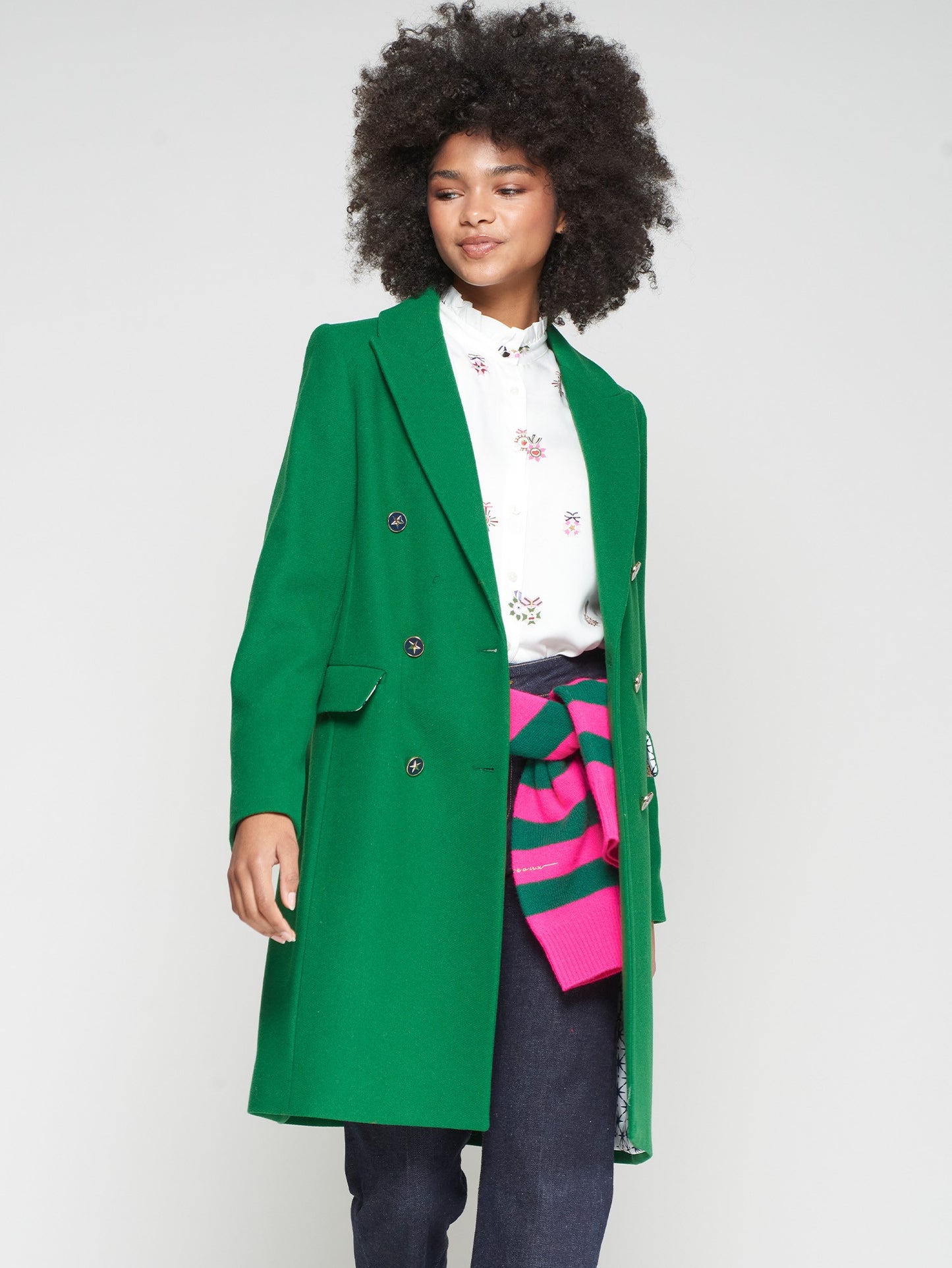 GREEN DOUBLE-BREASTED COAT/COAT LIAN VERDE LANA