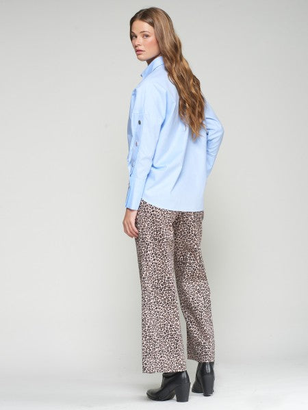 WIDE-LEG LEOPARD PRINT TROUSERS