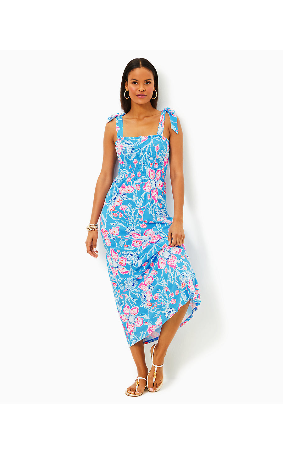 KAILUA SMOCKED MAXI DRESS - MULTI - BAHAMIAN RHAPSODY