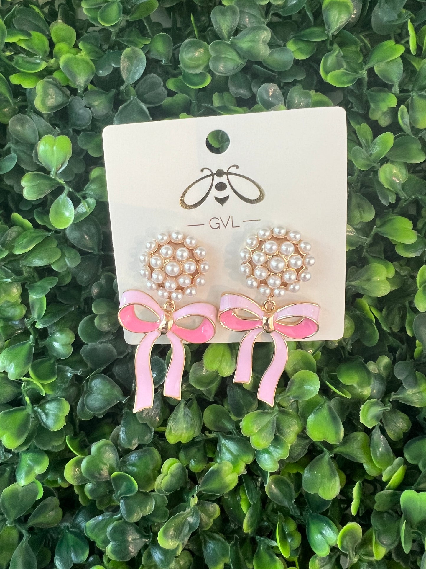 PEARL BOW DROP EARRINGS