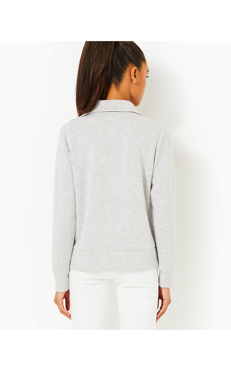 ELENI UPF 50+ PULLOVER - HEATHERED PEBBLE BEACH