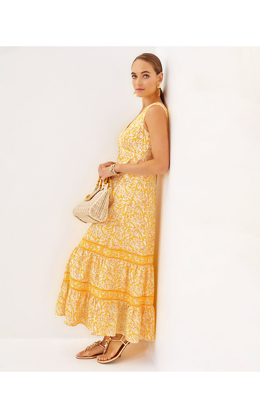 AVLYN MAXI DRESS - HONEYCOMB - HIDEAWAY HONEYCOMB ENGINEERED WOVEN DRESS