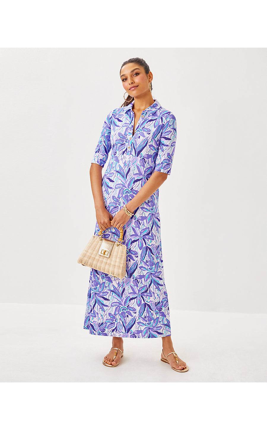 BERKELY MAXI DRESS - TROPICALIA PURPLE - ELEPHANT IN THE BLOOM