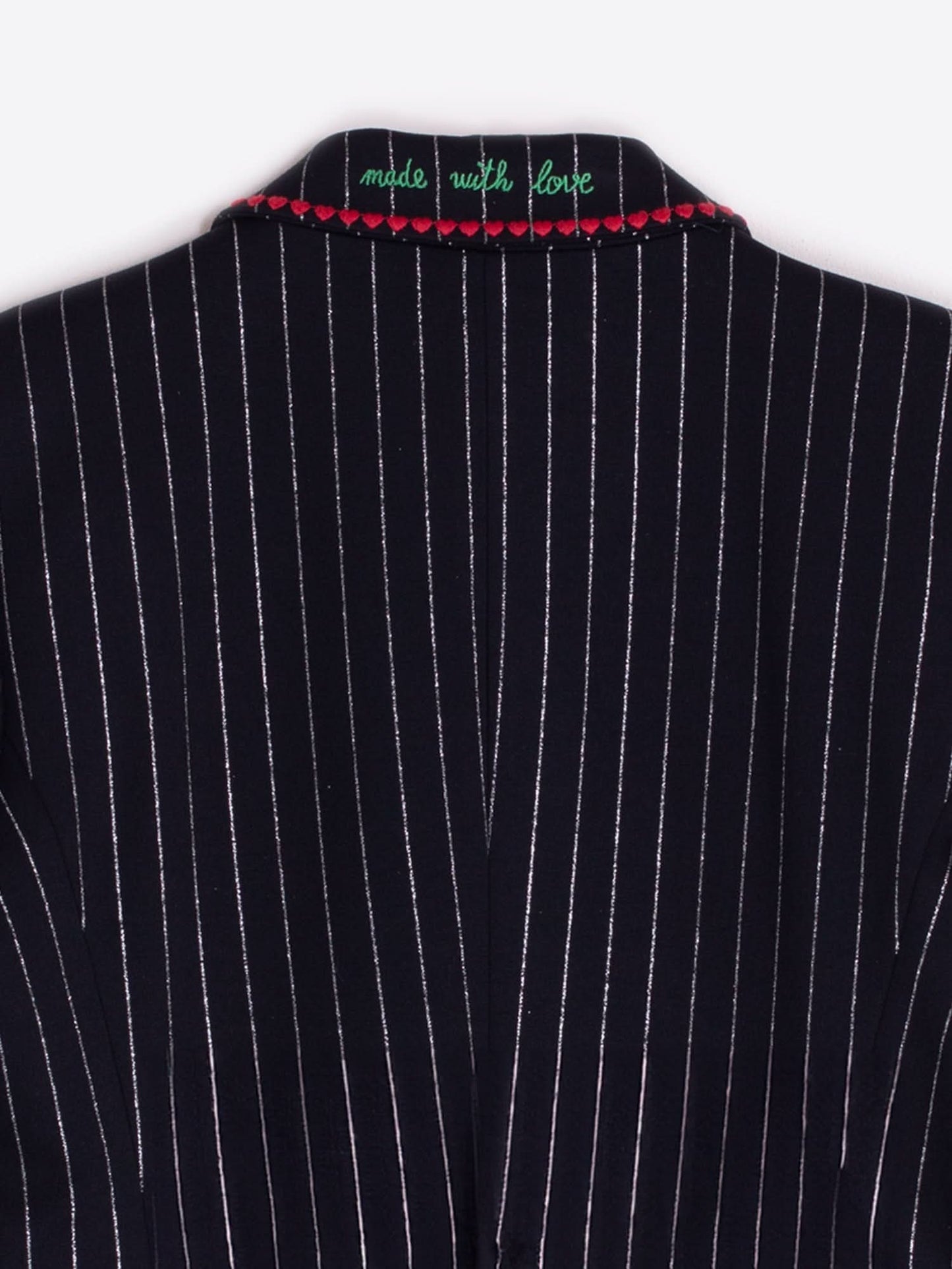NAVY PINSTRIPE BLAZER WITH EMBROIDERY/JACKET HARLOW EMB AZ MARINO RAYA PLATA