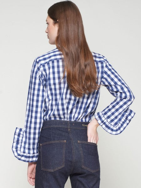 SHIRT VOLANTES XL VICHY AZ MARINO