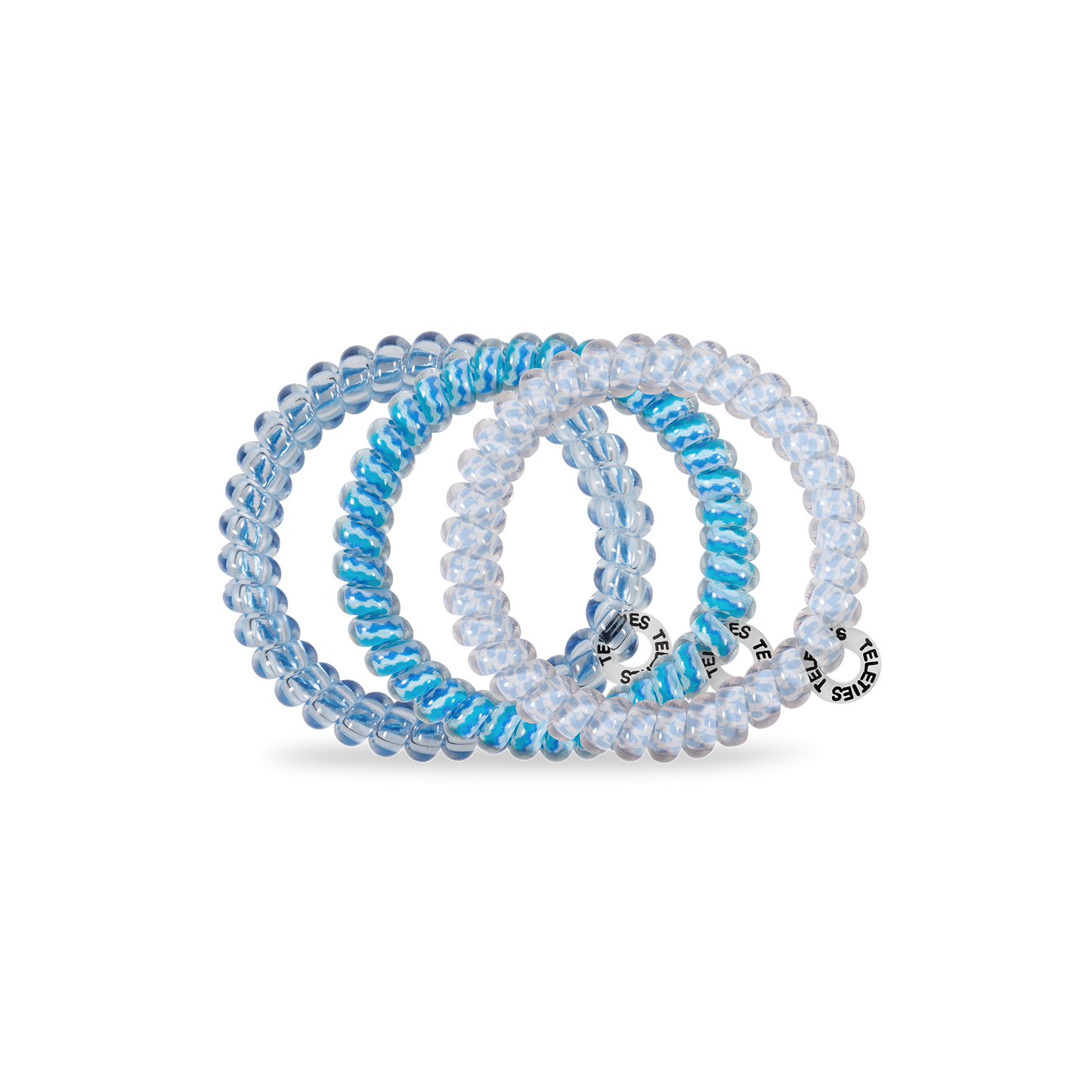 TELETIES - Spiral Hair Coils | Small | Summer Sky Hair Ties