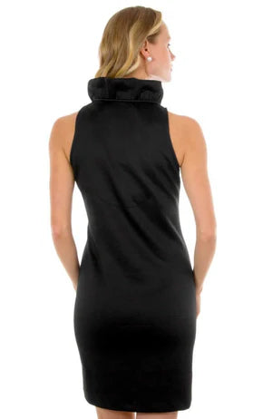 RUFFNECK DRESS - SLEEVELESS - BLACK