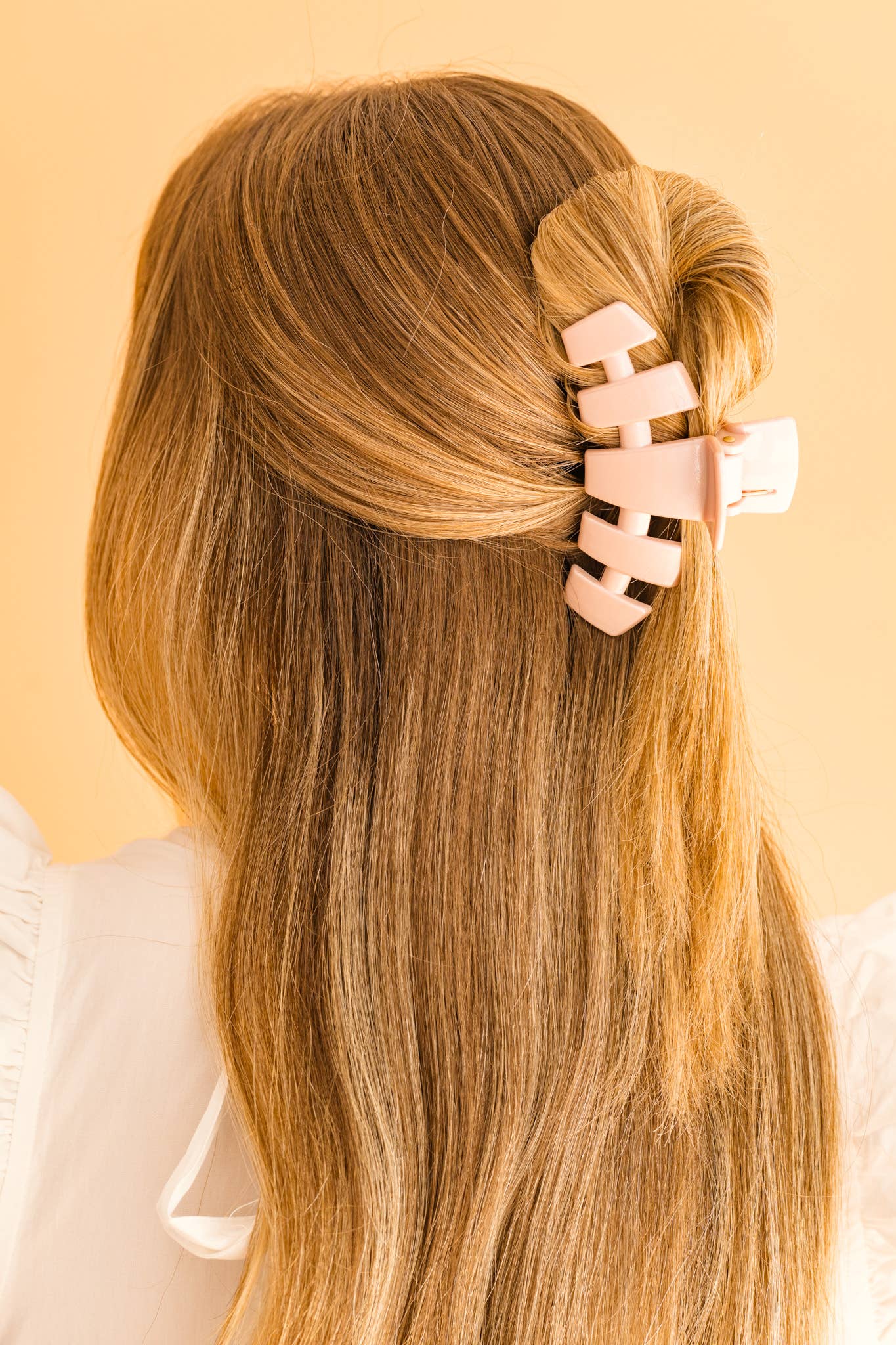 TELETIES - Classic Hair Clip | Large | Pearly Pink