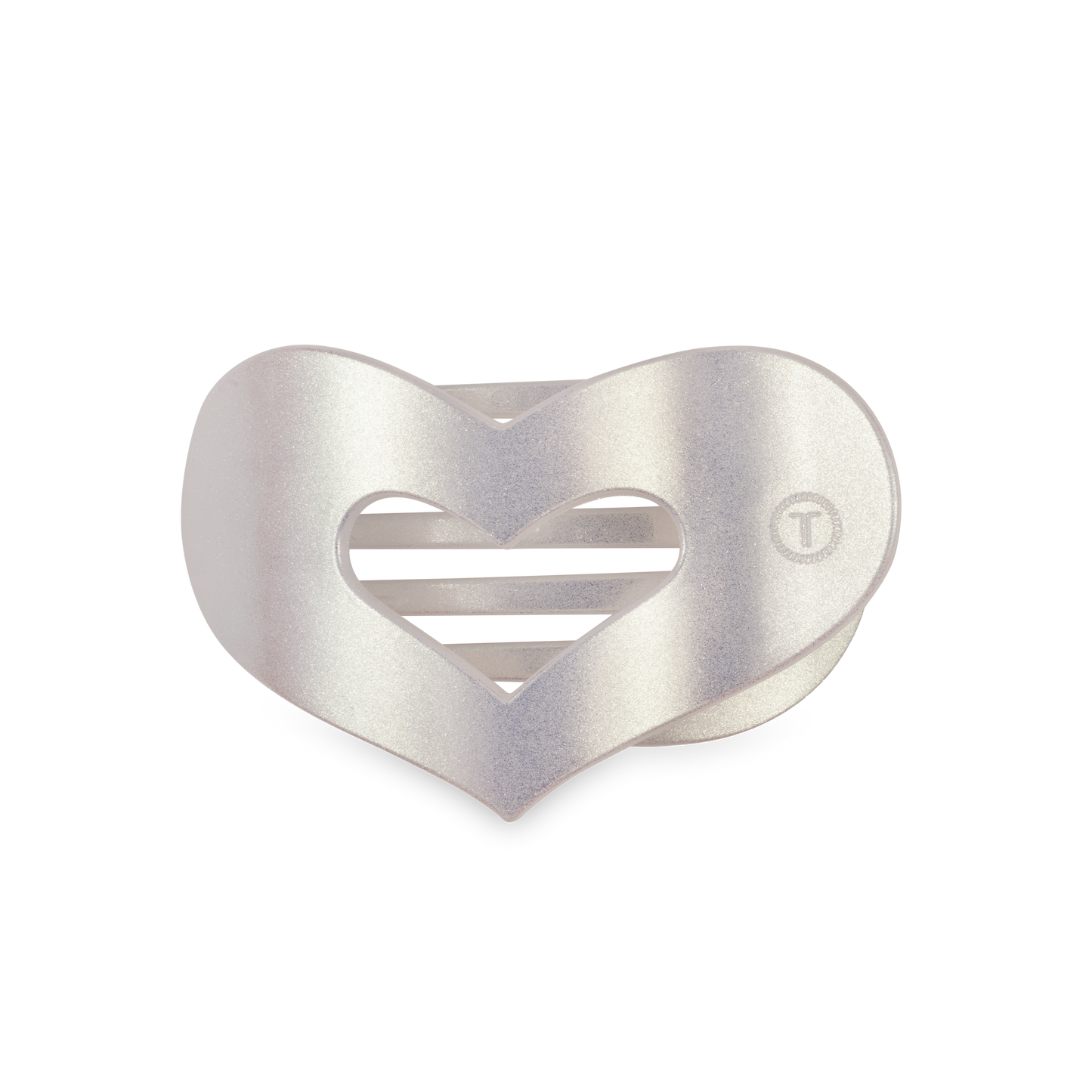 TELETIES - Mother of Pearl Heart Flat Clip