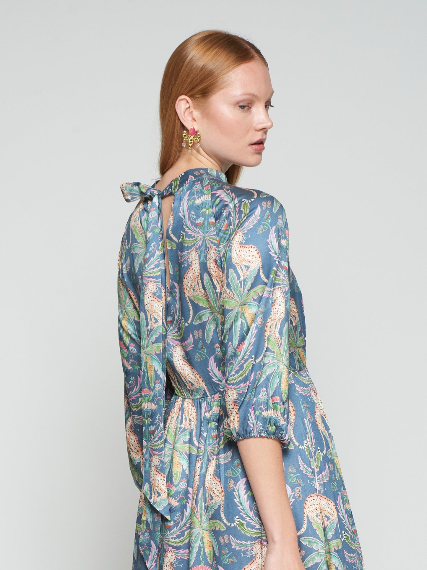 DRESS IRIA LEOPARDOS PALMERAS PRINT