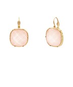 Faceted Stone French Clip Earrings