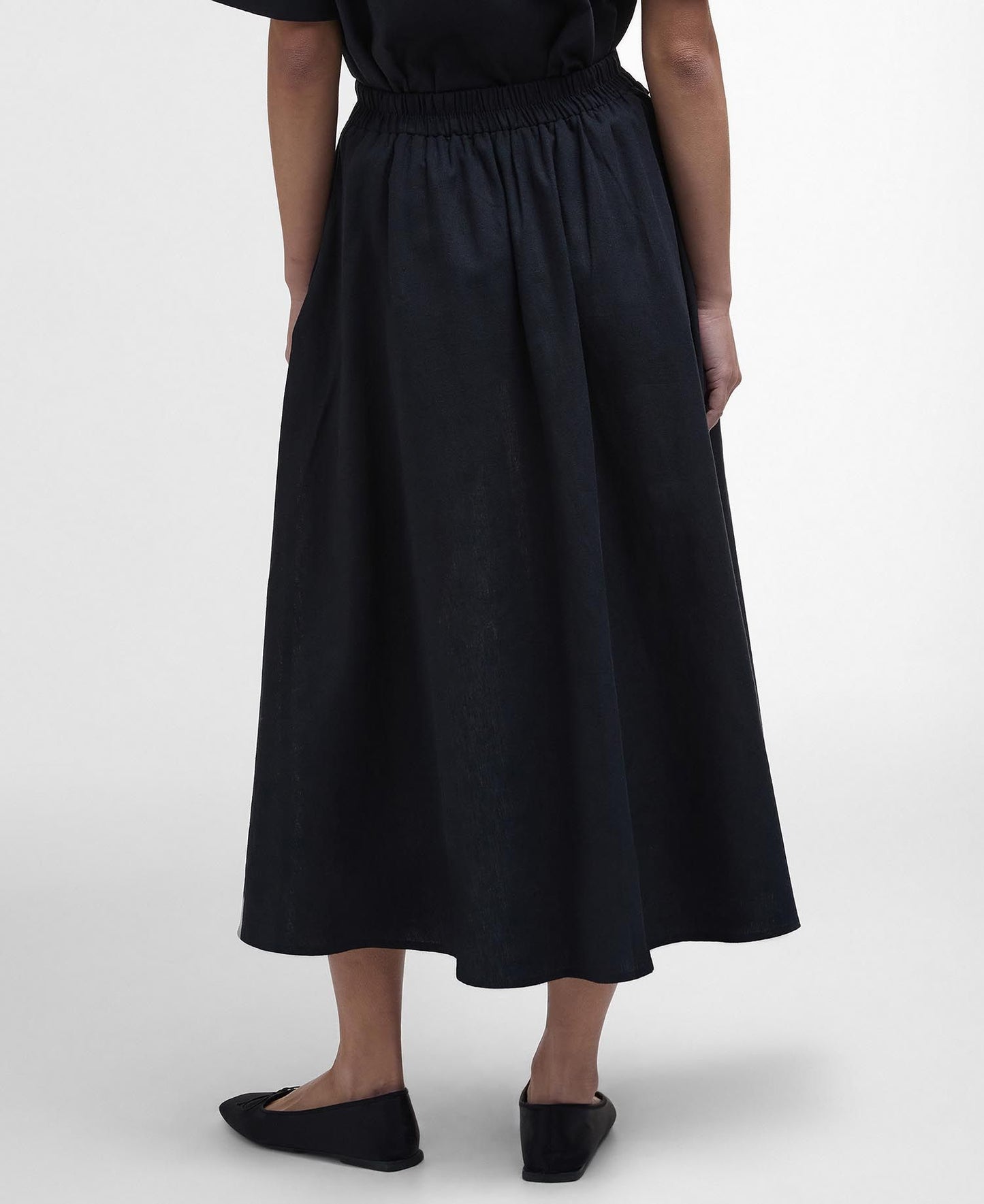 ELSIE SKIRT - BLACK LINEN