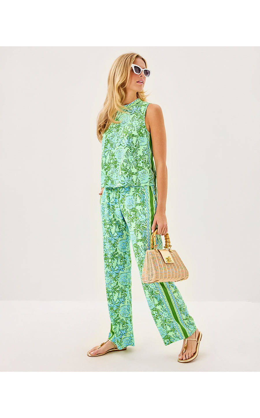 BAL HARBOUR STRETCH PALAZ - COOL MINT - CATCHIN RAYS ENGINEERED PANT