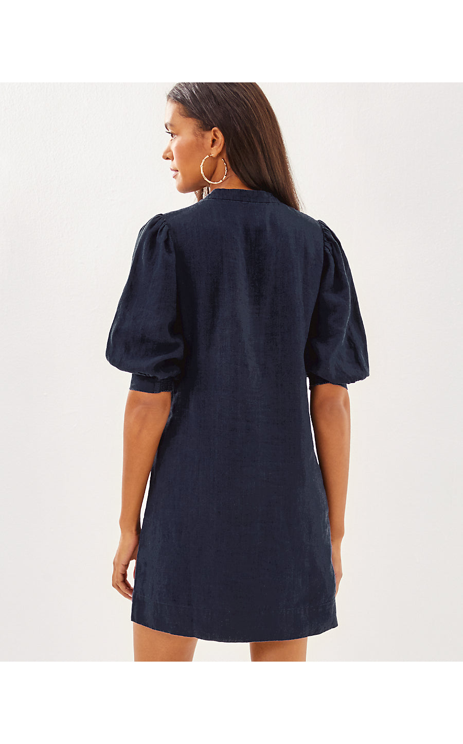 MIALEIGH ELBOW SLEEVE LINEN - TRUE NAVY X TRUE NAVY