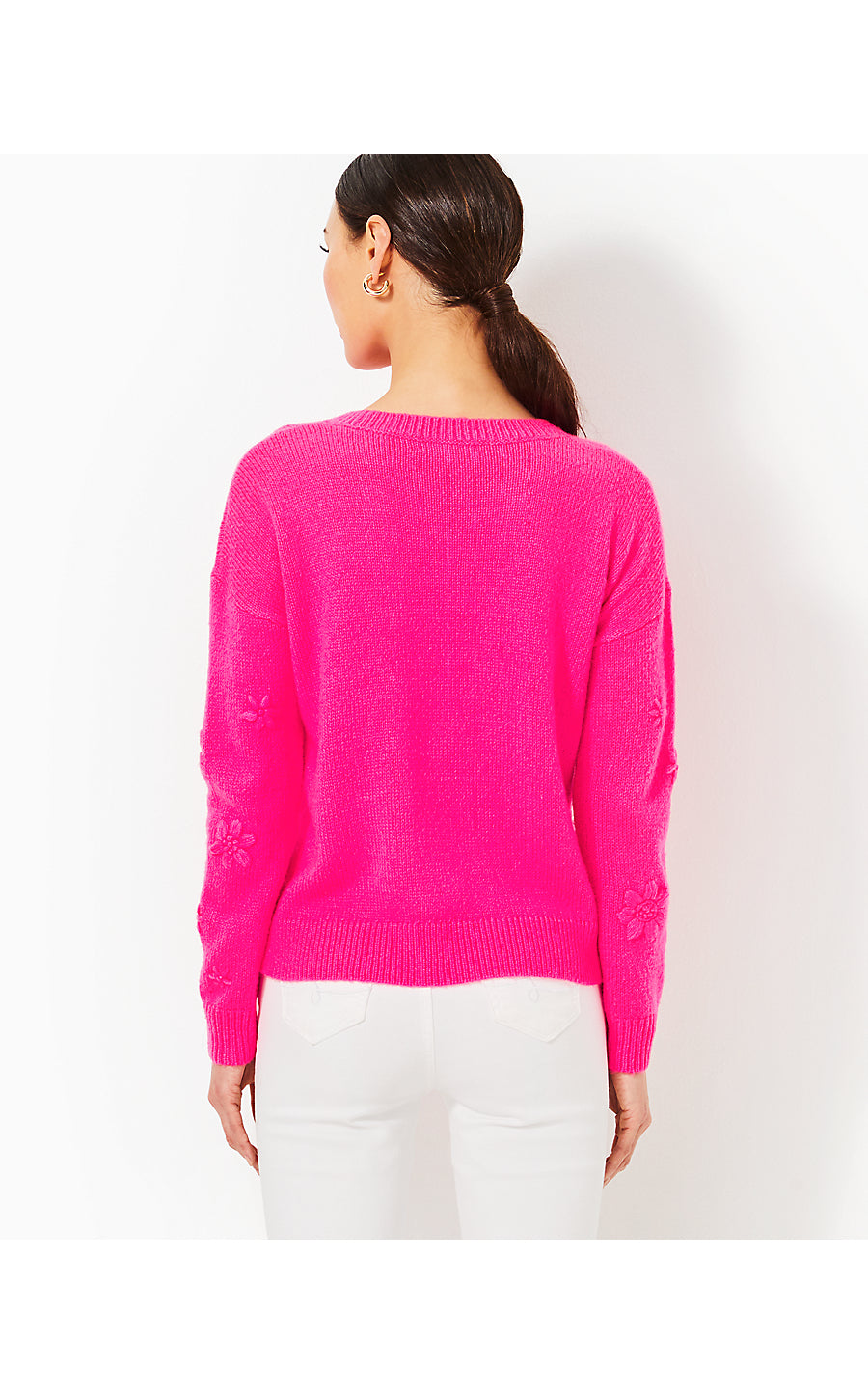ELIZABELLE SWEATER - PASSION FRUIT PINK - COASTAL FLOWERS