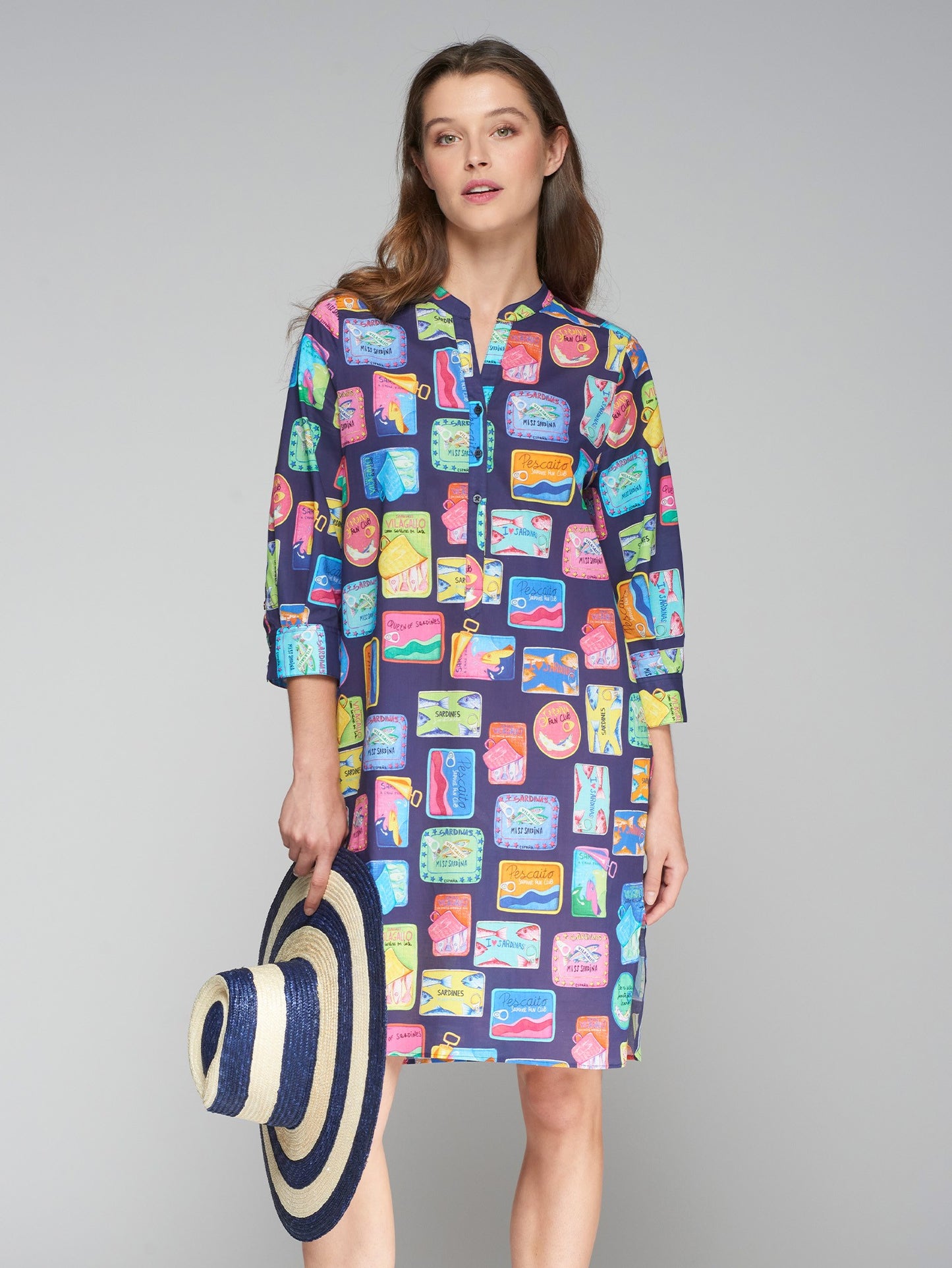 DANI DRESS - NAVY SARDINES