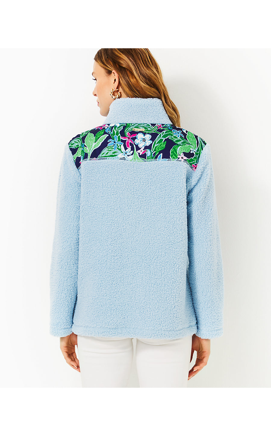 WALLEN SHERPA HALF ZIP - BONAIRE BLUE