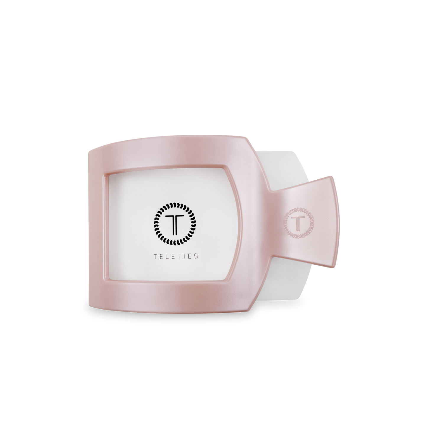 TELETIES - Square Flat Hair Clip | Medium | Pearly Pink