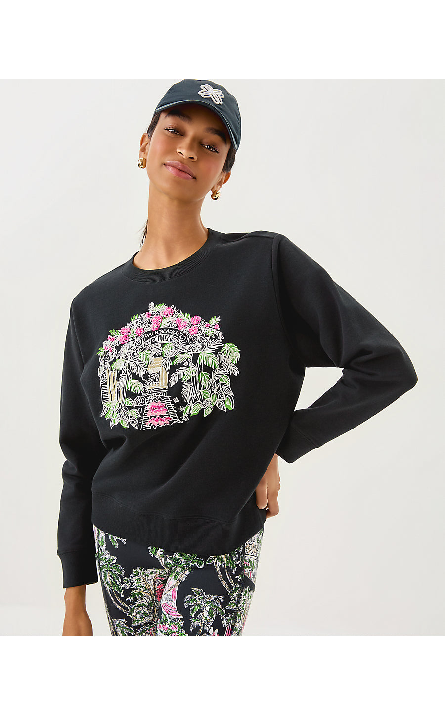 BALLAD LONG SLEEVE SWEATS - NOIR - PALM BEACH TOILE
