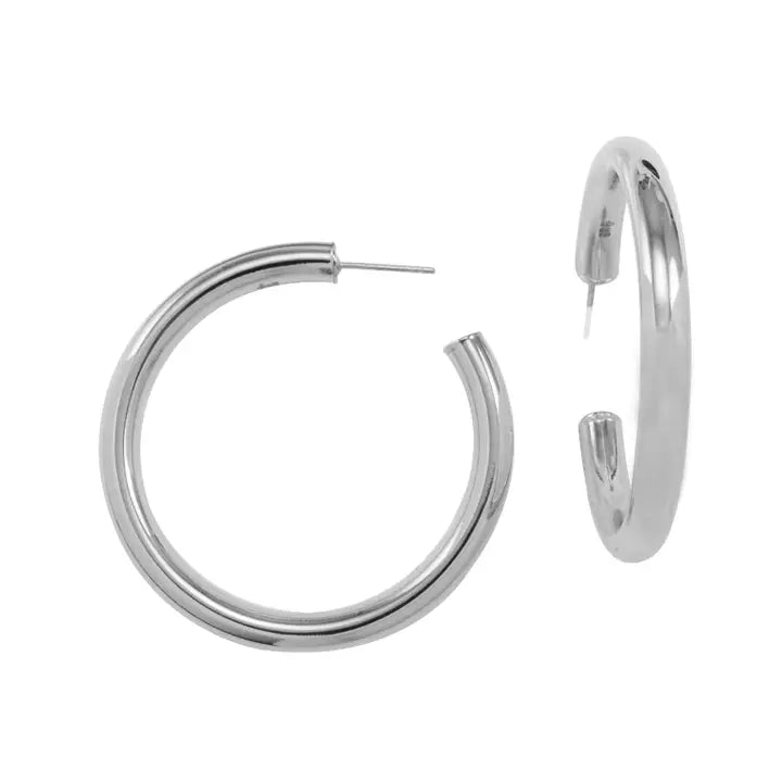 LUGANO MID SHINY HOOP - SILVER