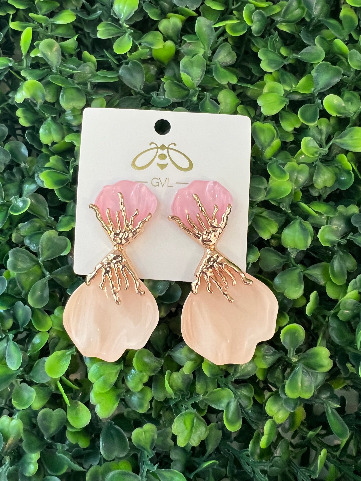 PETAL + GOLD EARRINGS