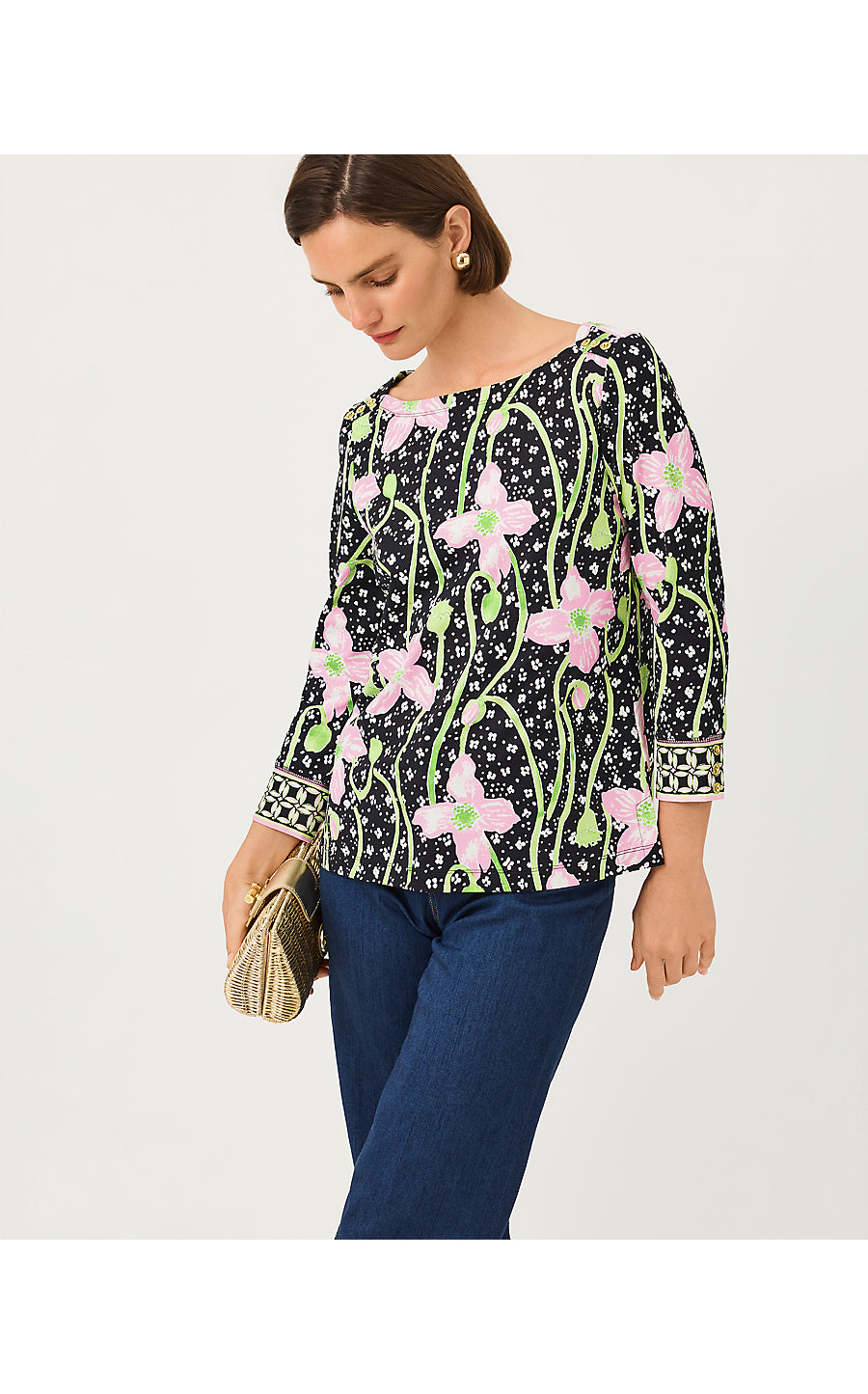 CALLISON UPF 50+ TOP-ONYX-BLUSHING BLOOMS ENGINEERED CHILLYLILLY