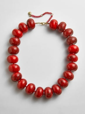 Joan Semi-Precious Necklace - Red