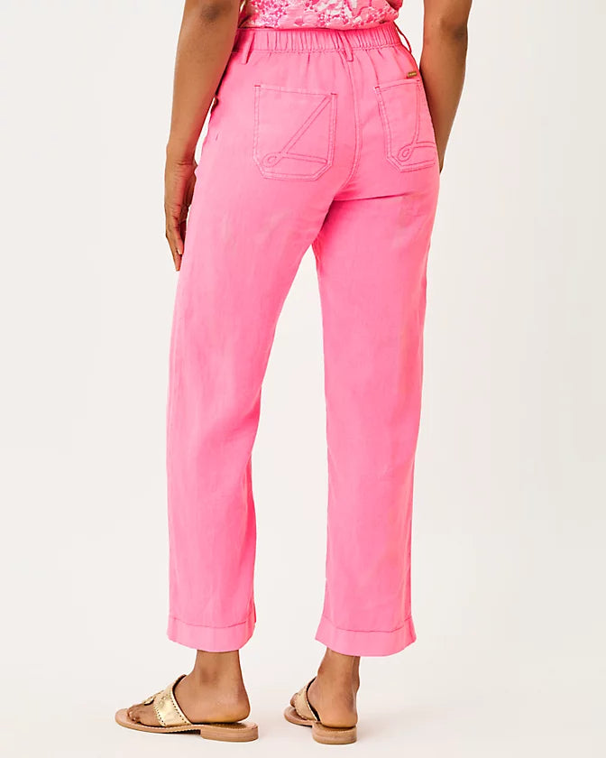 AMIKO LINEN PANT - CHERRY BLOSSOM PINK