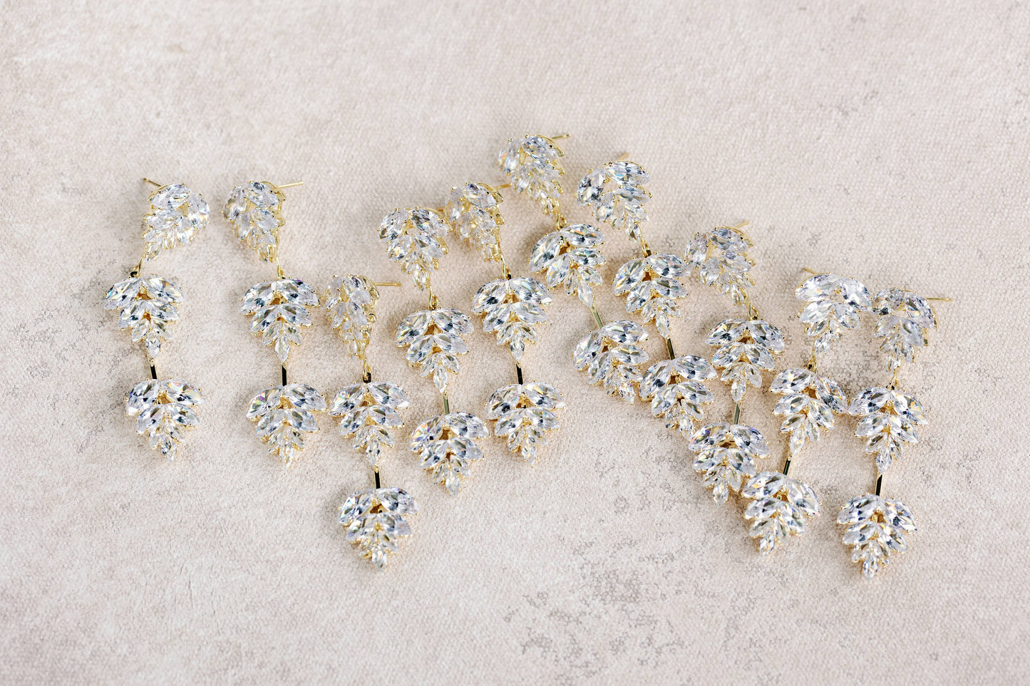St Armands Designs of Sarasota - Gold Palm Diamond Drop Earrings