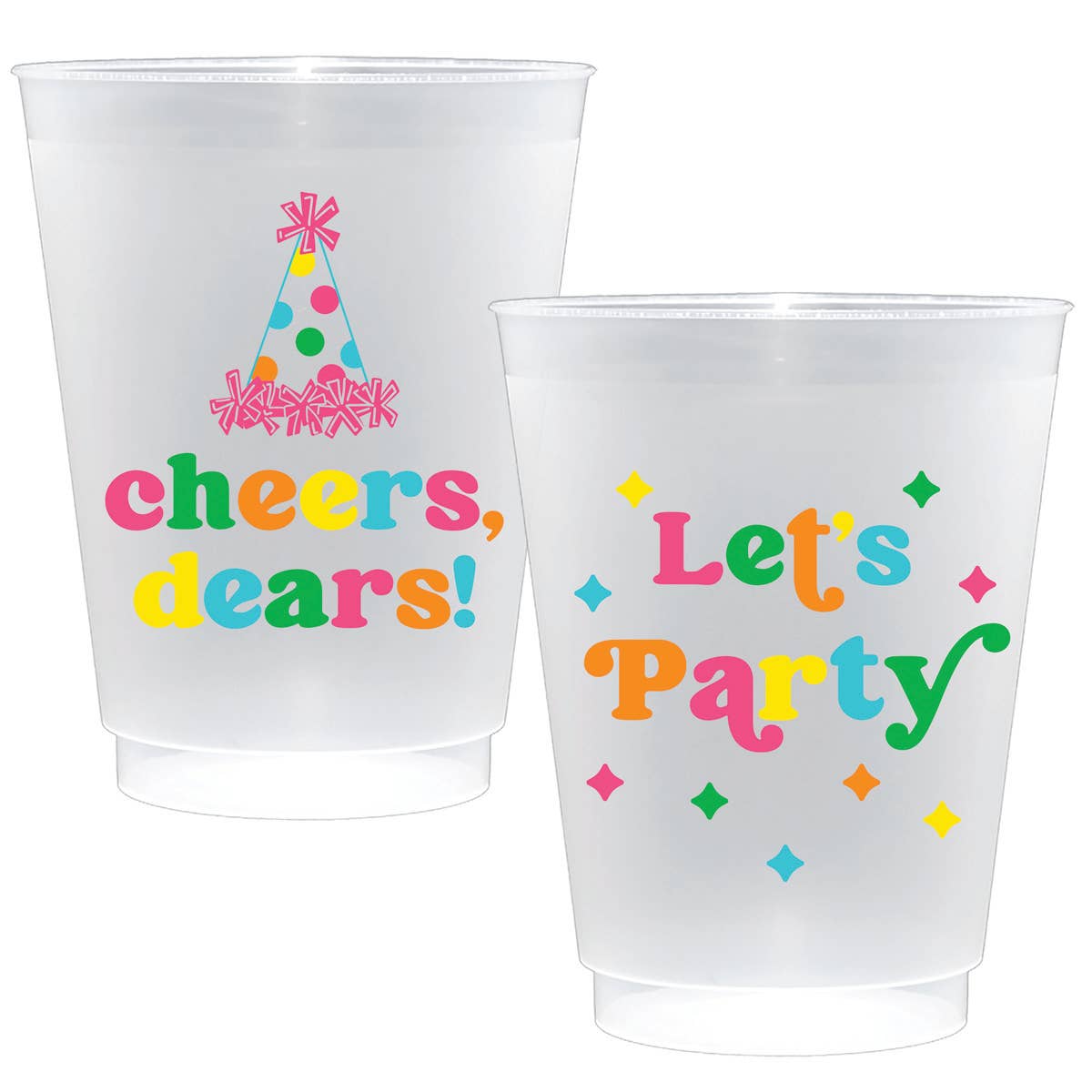 Canvas Style - Cheers, Dears Celebration Shatterproof Plastic Cups (10)