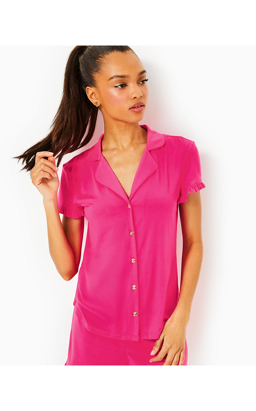 VALAINE PJ TOP - PASSION FRUIT PINK