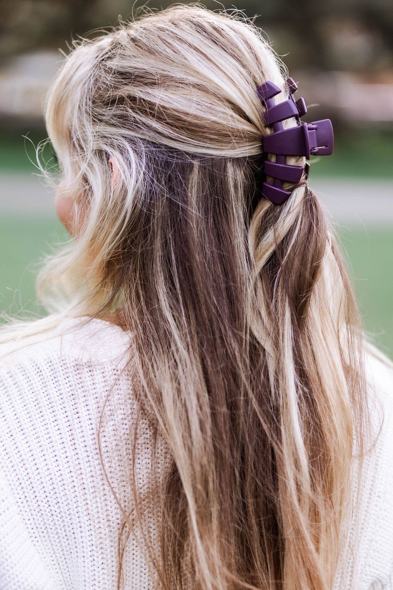 TELETIES - Classic Hair Clip | Medium | Burgundy Bliss